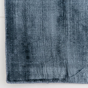 Hand Made Viscose Rug "Carizza" in Navy Blue