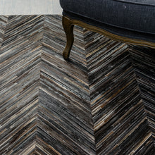Load image into Gallery viewer, Cowhide Patchwork Chevron in Charcoal
