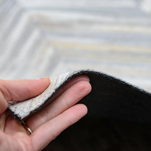 Cowhide Patchwork Chevron Silver Grey