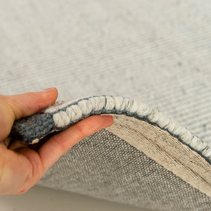 Wool Blend Rug "Malmo" in Light Grey FX