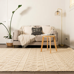 Hand Made Wool Rug "Kasbah" in Ivory